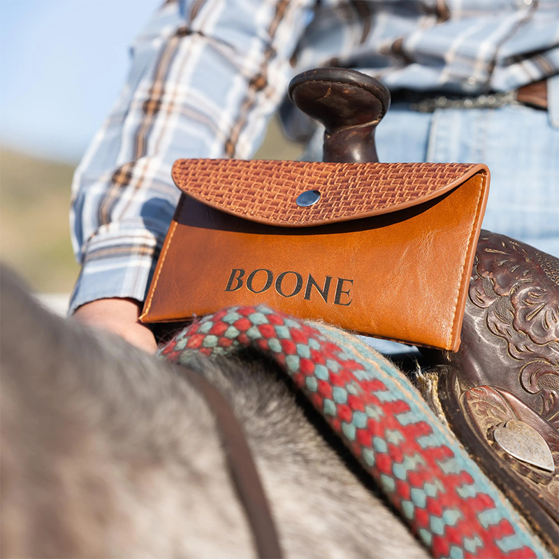 Personalized Horse Saddle Bag & Phone Holder Custom Name Equestrian Bag Rustic Western Keepsake for Horse Enthusiasts