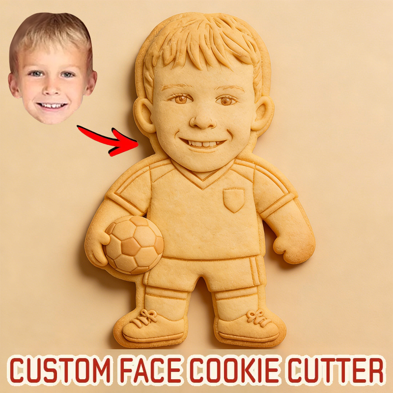 Personalized Soccer Player Custom Face Cookie Cutter for Kids and Sports Fans 