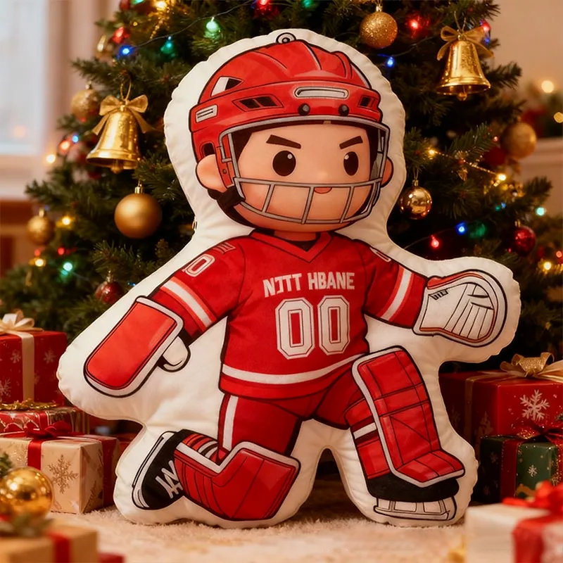 Personalized Ice Hockey Goalie Pillow with Custom Name and Number Perfect for Hockey Fans