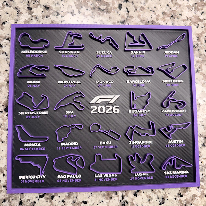Personalized F1 2026 Calendar Schedule Formula 1 Gift for Racing Enthusiasts and Collectors