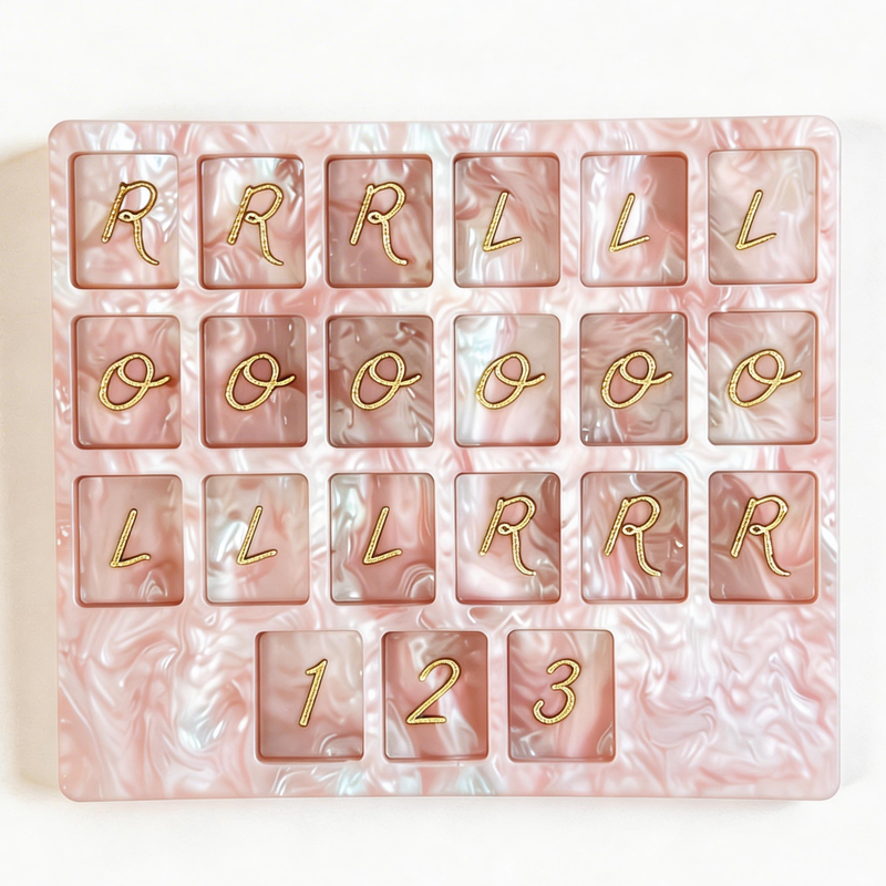 Acrylic Solo Mahjong Board Marbled Finish Pearescent Practice Tool 3D Printed Board Single Player Training Customizable Colors Colors Training Aid