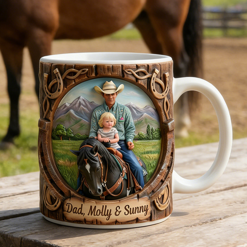Personalized Equestrian Mug with Custom Photo and Horse and Rider Name For Horse Lovers Coffee Mug 