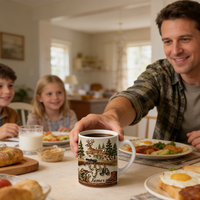 Personalized Hunting Adventure Mug Custom Name Outdoor Gift for Dad Husband Men