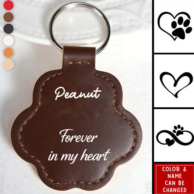 Personalized Pet Fur Keepsake Keychain I'm Always with You Dog Hair Memorial Holder Leather Pouch for Pet Loss Gift