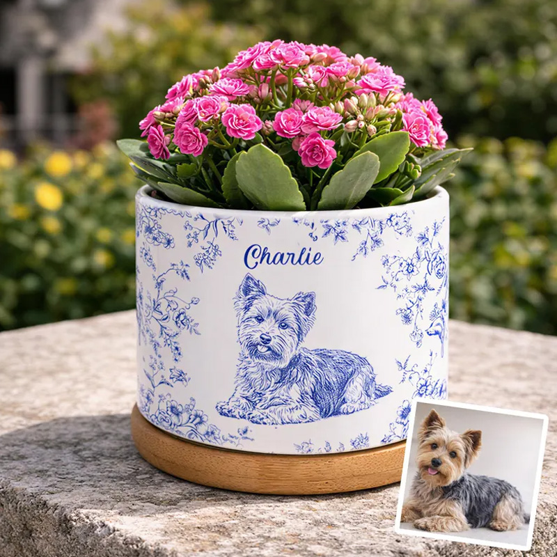Personalized Pet Portrait Planter Pet Succulent Planter Pet Home Decor Dog Memorial Dog Remembrance Gift Personalized Gift Gift for Her