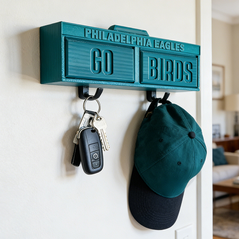 Personalized 3D Printed Key Holder with Sports Team Theme for Fans and Families