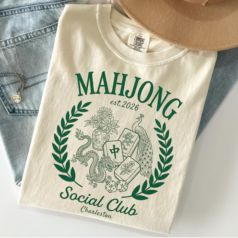 Personalized Mahjong Social Club Shirt Mahjong Gift Mahjong Shirt Gift for Mahj Lover Mahjong Social Club