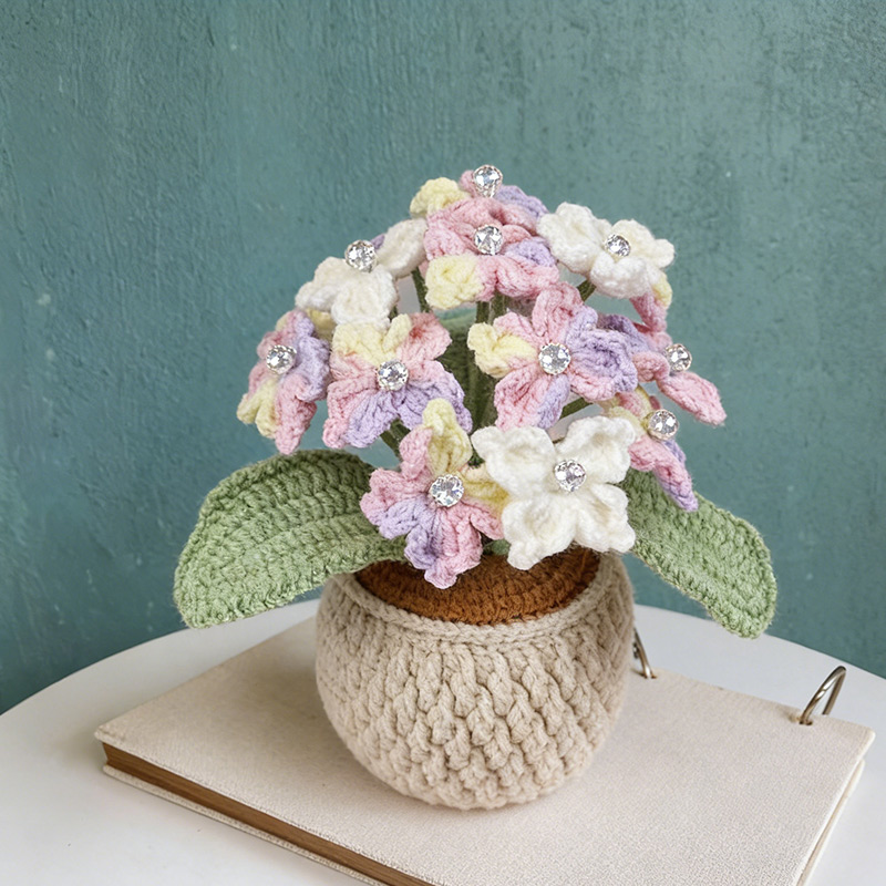 Mothers Day Gift Handmade Knitted Flower Pot Crochet Tulip Plant Gift for Mom Grandma Mother's Day Gifts