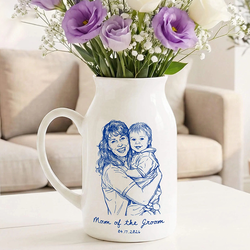 Personalized Flower Vase for Mom Custom Photo Gift for Mom Mother of the Bride Groom Wedding Gift Mother's Day Gift