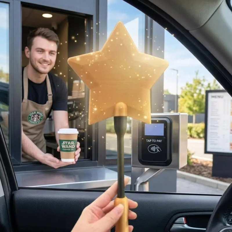 Personalized Star Magic Wand Tap-to-Pay Stick Magic Credit Card Pay Wand Custom Name Fairycore Hygiene Hack for Gen Z