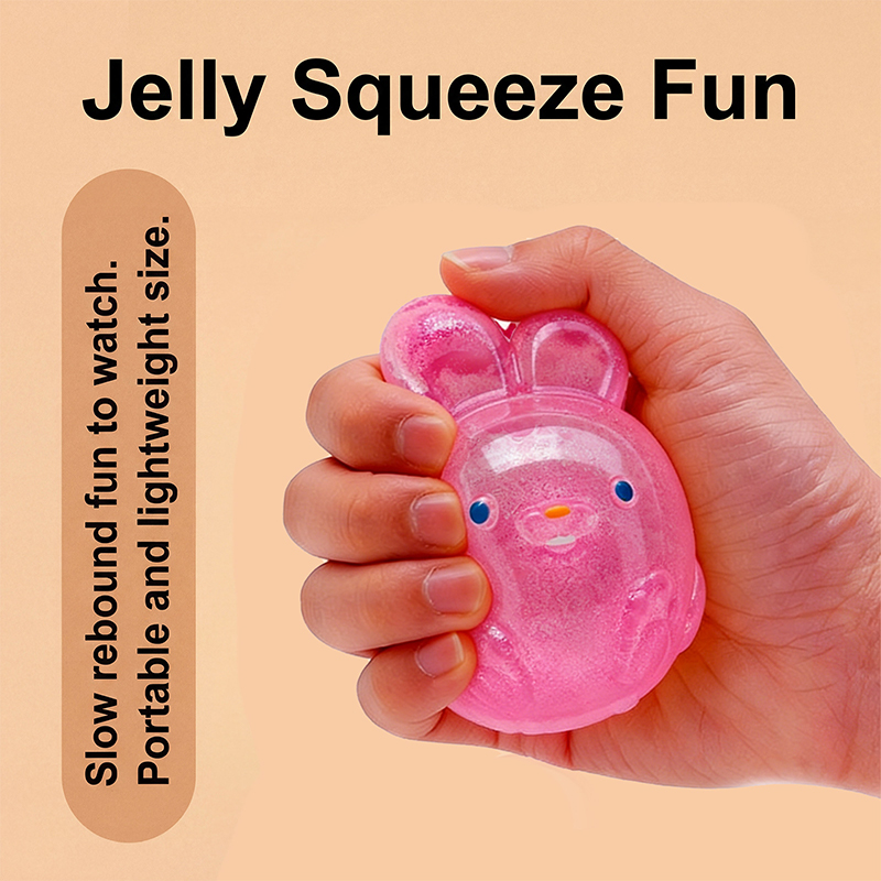Personalized Jelly Hops Bunny Stress Ball Cute Squishy Fidget Toy Sensory Squeeze Ball Easter Basket Stuffer Anxiety Relief Gift