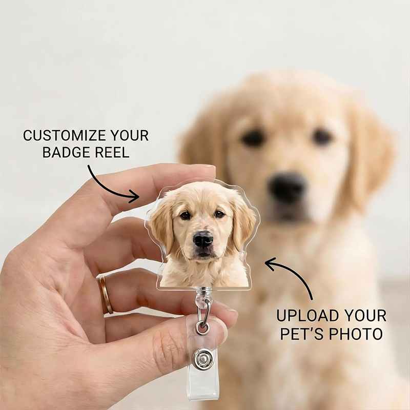 Personalized Badge Reel Nurse Badge Reel Funny Dog Badge Reel Cat Badge Reel Retractable Badge Holder ID Badge Buddy 