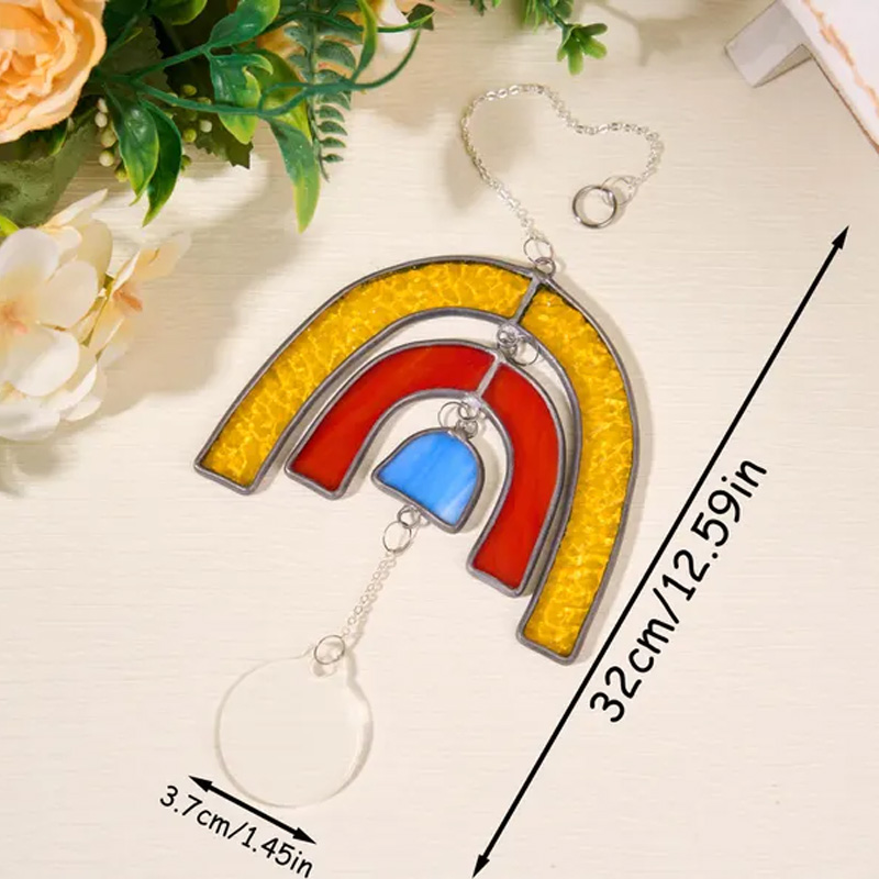 Personalized Rainbow Bridge Stained Glass Sun Catcher Custom Photo Pet Loss Gift Pet Memorial Ornament Dog Mom Gift Pet Grave Markers