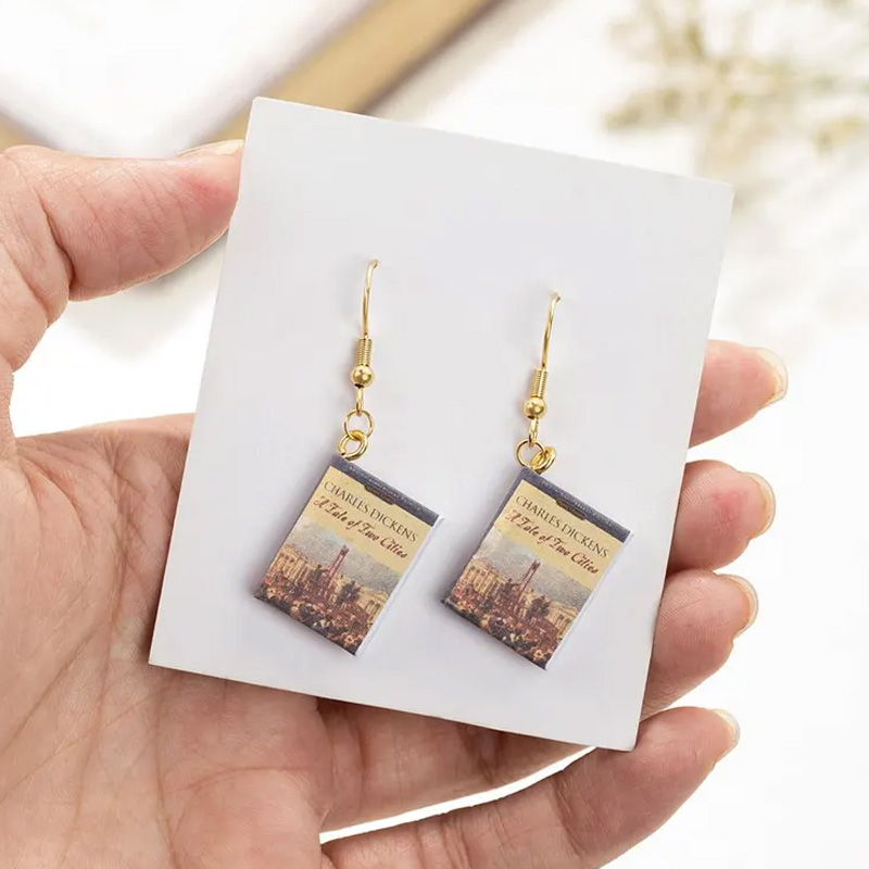 Personalized Mini Book Earrings Custom Tiny Book Lover Jewelry for Readers & Writers Unique Gift for Bookworms Librarians Book Lover Gifts