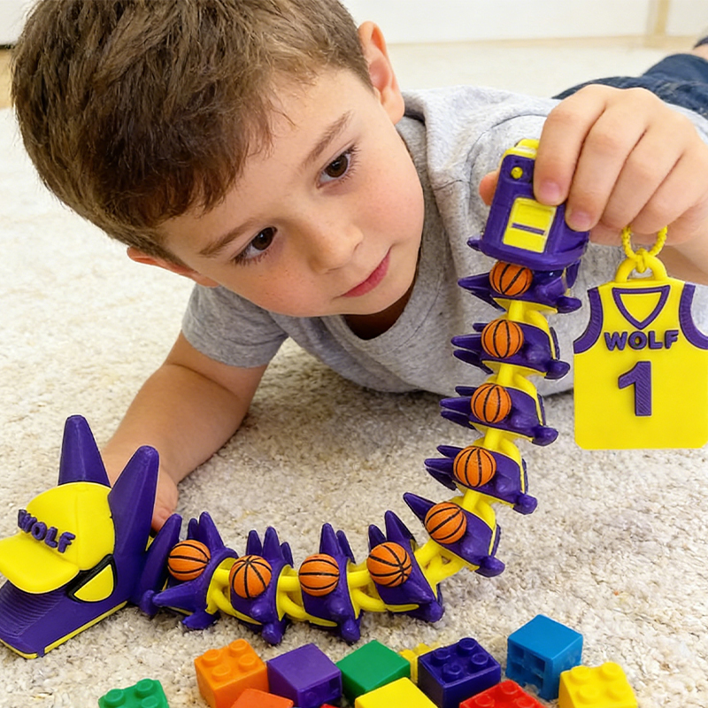 Personalized 3D Printed Basketball Dragon Toy with Custom Name and Number for Kids and Enthusiasts