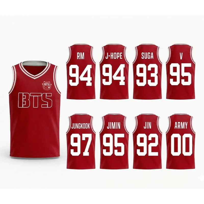 Personalized BTS Basketball Jersey K-Pop Basketball Tank Top World Tour 2026 Concert Jersey for ARMY