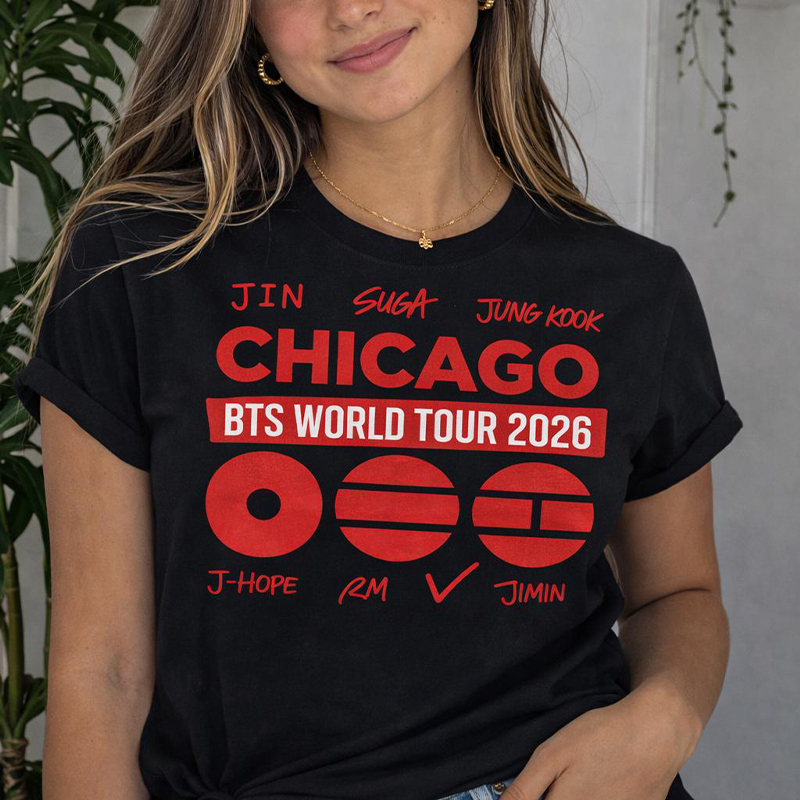 Personalized BTS World Tour 2026 T-Shirt Custom Concert City Checklist K-Pop Tee for ARMY