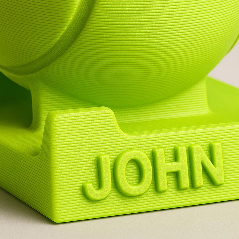 Personalized Tennis Ball 3D-Printed Phone Stand with Custom Name for Tennis Enthusiasts 