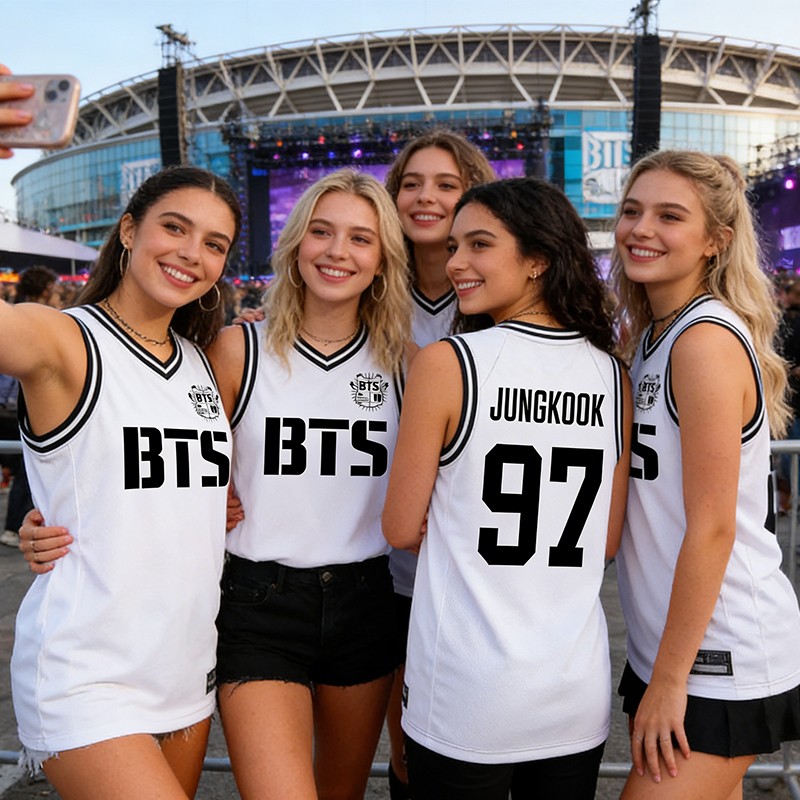 Personalized K-Pop Basketball Jersey Concert Basketball Tank Top World Jersey Tour For Army