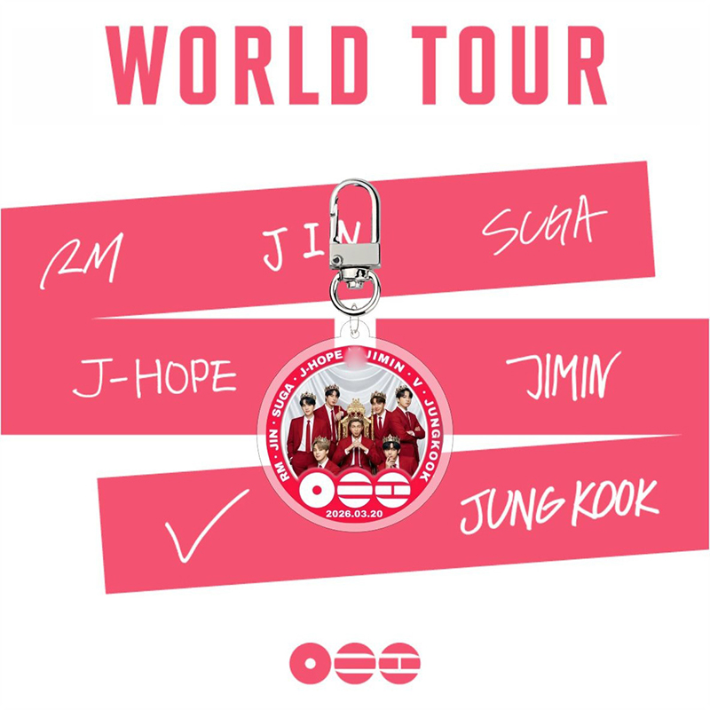 Personalized World Tour 2026 Member Letter Acrylic Keychain Kpop ARMY Accessory