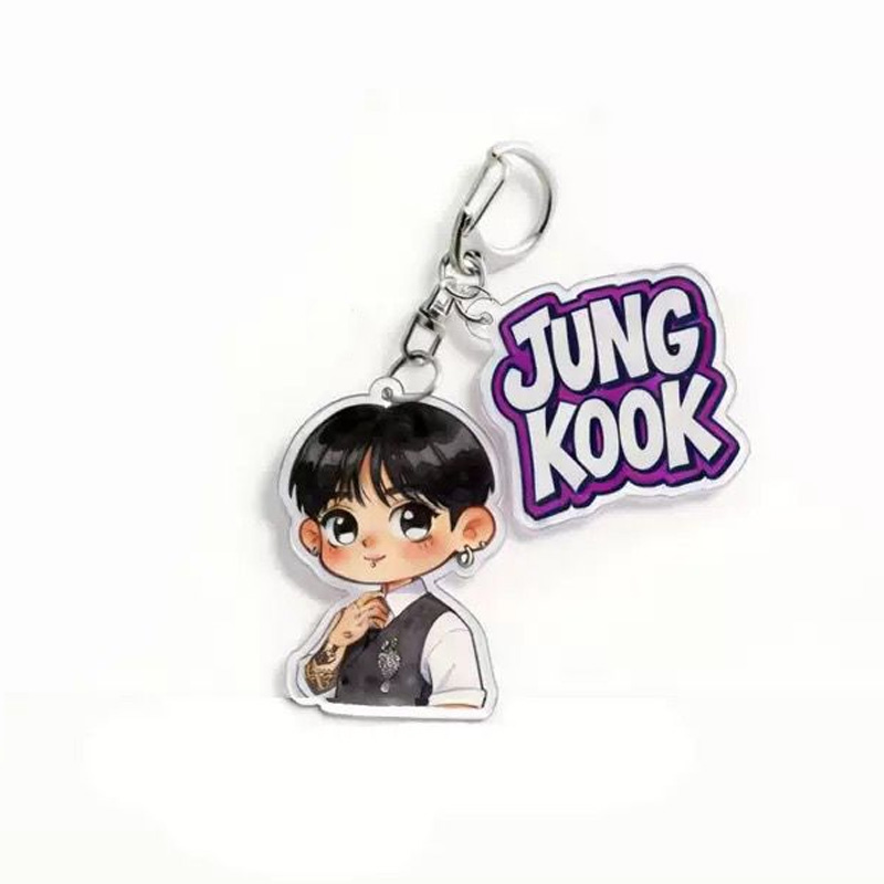 Kpop Cartoon Acrylic Keychain Logo Pendant Cute Travel Bag Charm Creative Gift for Music Lovers Unique Accessory Kpop Fans Keychain