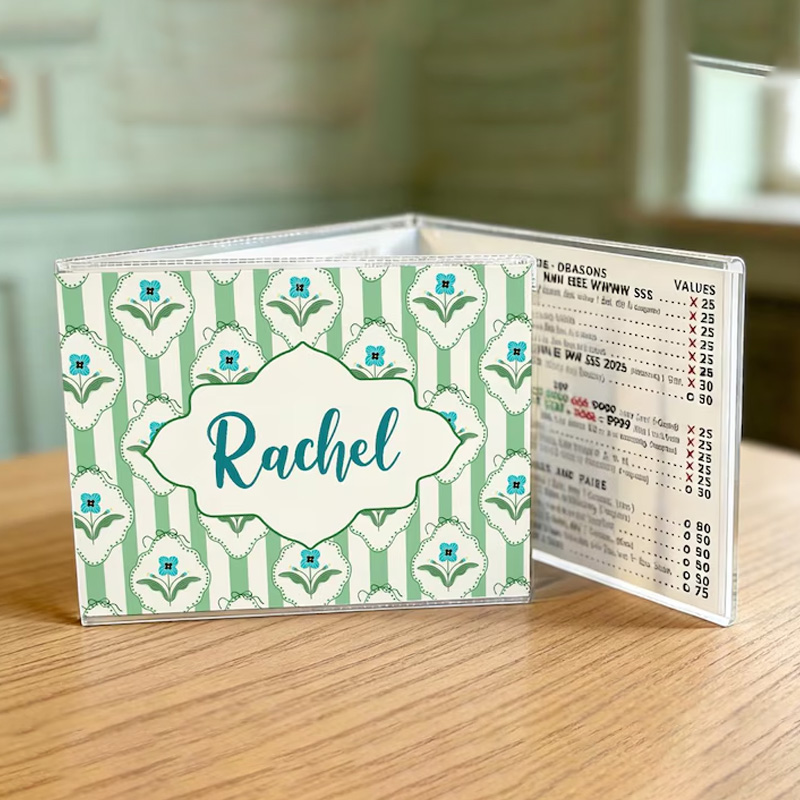 Personalized Mahjong Card Cover with Chinoiserie Sleeve Trifold NMJL Holder Gift for Mahjong Lovers