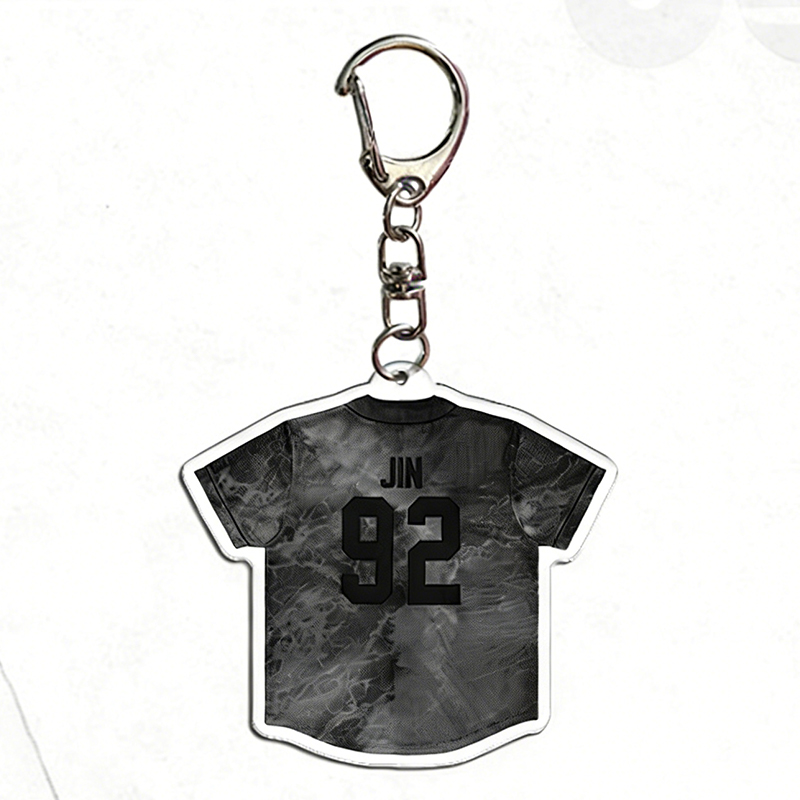 Personalized K-Pop Member Jersey Keychain for Concert and Fan Events