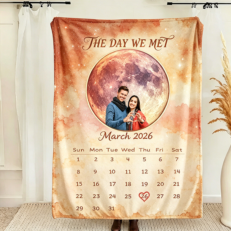 Personalized Couple Building Block Blanket Couple Photo Blanket Custom Name Throw Blanket