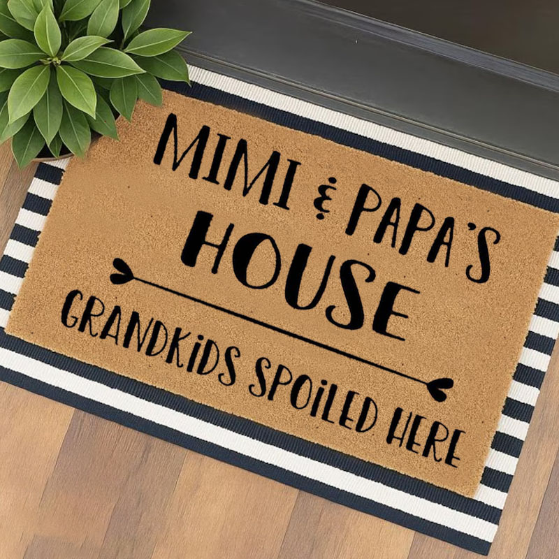Personalized Grandparents House Doormat Personalized Gift for Grandma Grandpa Cute Rug from Grandkids Home Decor Housewarming Gift