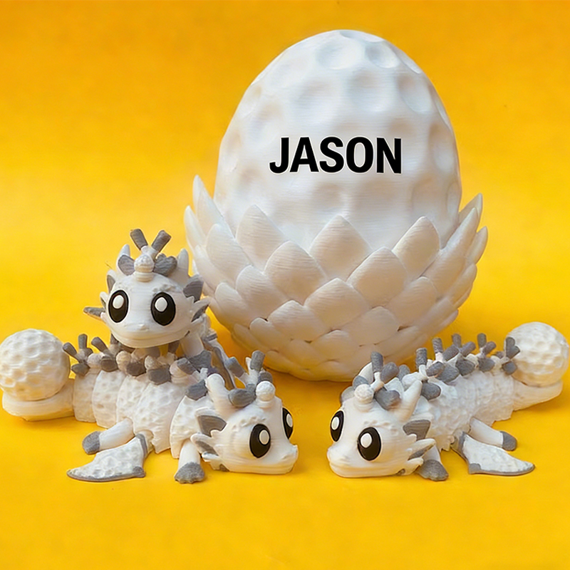 Personalized 3D Printed Golf Dragon and Egg Toy Unique Gift for Golf Lovers on Birthday 