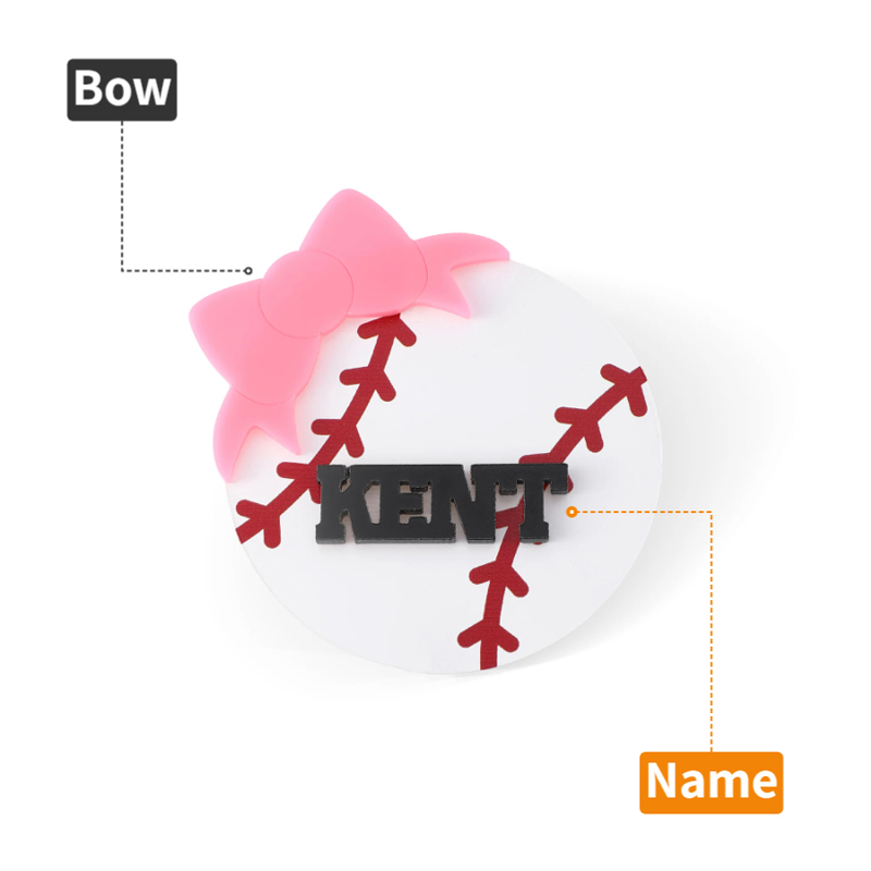 Personalized Sports Ball Bow Design Bag Charm with Name Accessories for Bag Birthday Gift for Sports Lovers