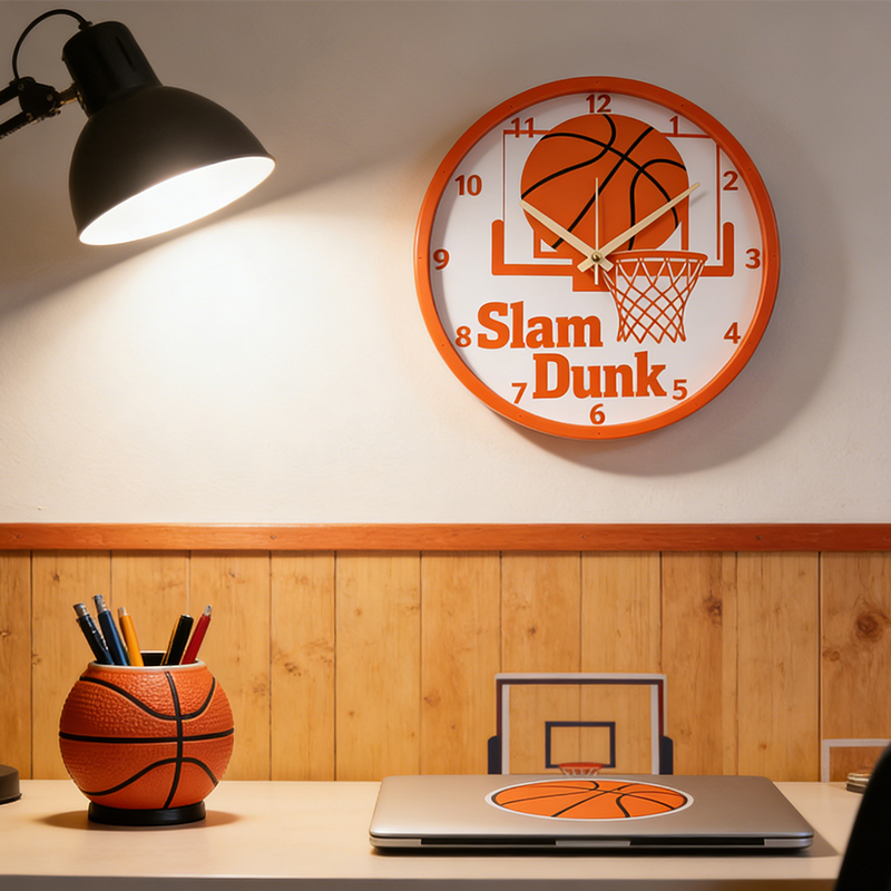 Personalized Basketball Slam Dunk Clock with Slam Dunk Design for Basketball Enthusiasts   