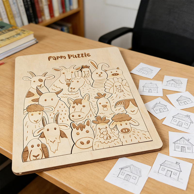 Personalized Wooden Coloring Puzzle for Kids Custom Name Fun DIY Art and Educational Gift