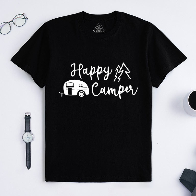 Personalized Hiking Camping Shirts Funny Happy Camper Shirts Gift for Outdoor Camping Adventure