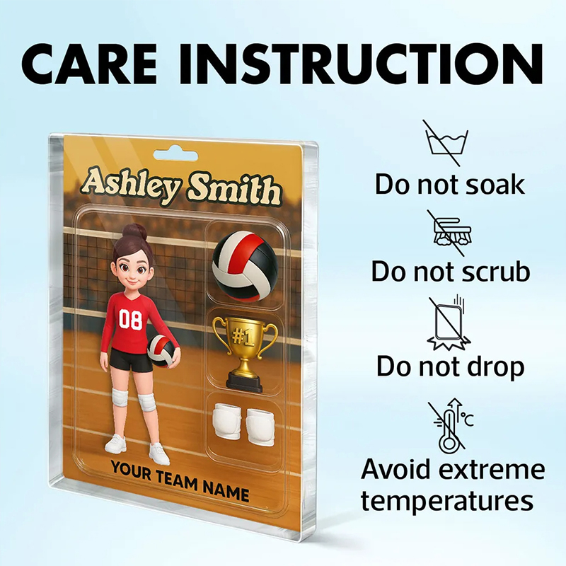 Personalized 3D Effect Volleyball Player Acrylic Block Plaque with Custom Name and Team for Volleyball Enthusiasts