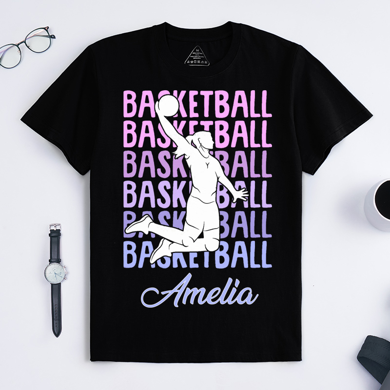Personalized Basketball T-Shirt Women's Basketball Dunk Basketball Lovers Custom Name