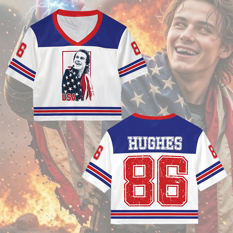 USA Hockey Crop Top Jersey, Personalized Patriotic Fan Shirt, Gameday Outfit