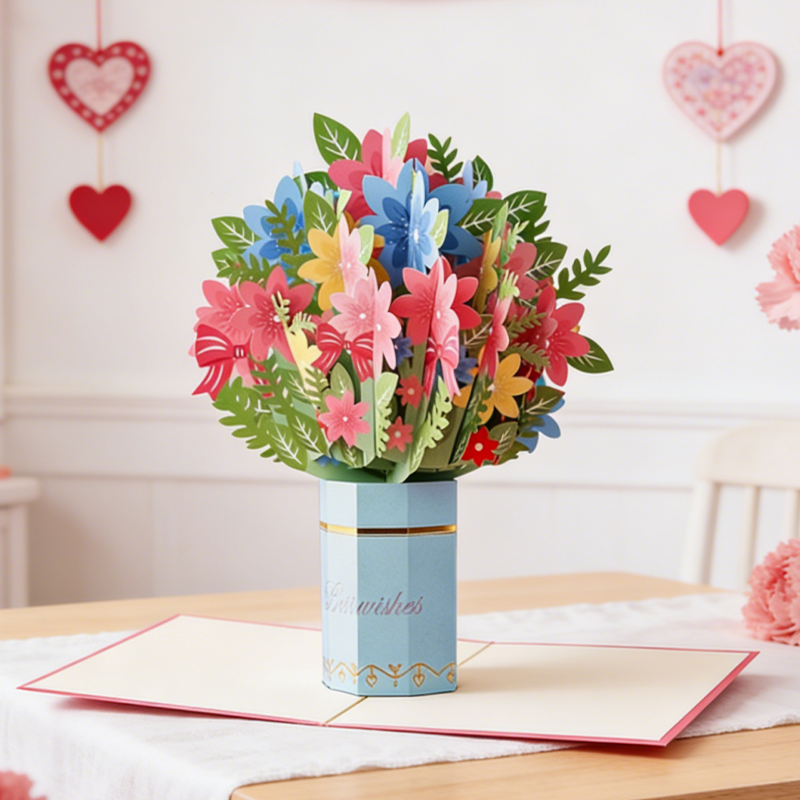 3D Pop Up Cherry Blossoms Bouquet Mother’s Day Card for Mom Floral Birthday Gift Birthday Gift for Her