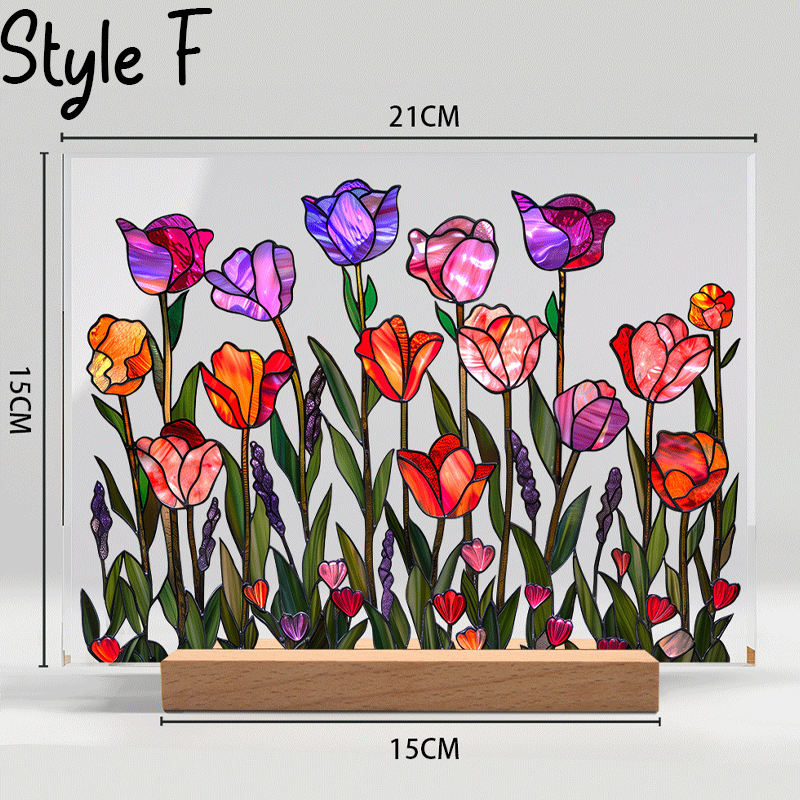 Botanical Flower Suncatcher Gift Pressed Flower Frame Style Stained Glass Window Hanging Handmade Sun Catcher Window Decor for Home