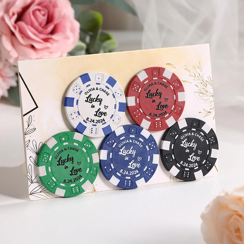 Personalized Wedding Poker Chips Set Custom Poker Chips With Photo Engagement Keepsake Drink Tokens Vegas Casino Party Favors Gift
