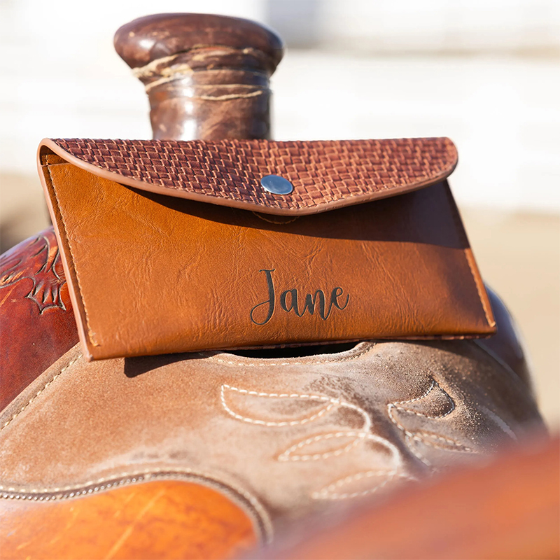 Personalized Horse Saddle Bag & Phone Holder Custom Name Equestrian Bag Rustic Western Keepsake for Horse Enthusiasts