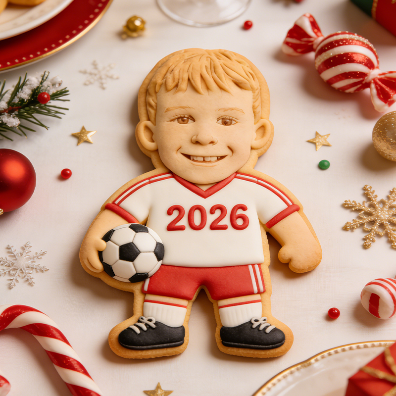 Personalized Soccer Player Custom Face Cookie Cutter for Kids and Sports Fans 