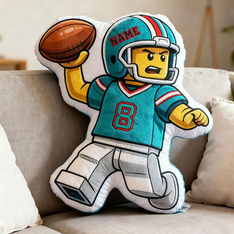 Personalized Football Player Pillow with Custom Name and Number for Sports Lovers and Kids