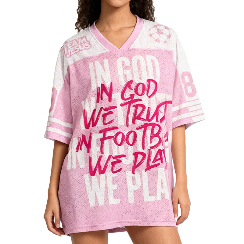 Personalized In God We Trust In Football We Play Mesh Football Jersey Custom Number Team Jesus Christian Sportswear