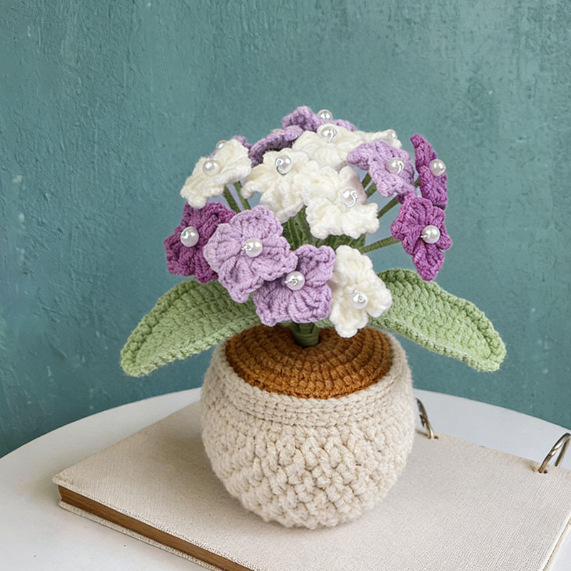 Mothers Day Gift Handmade Knitted Flower Pot Crochet Tulip Plant Gift for Mom Grandma Mother's Day Gifts