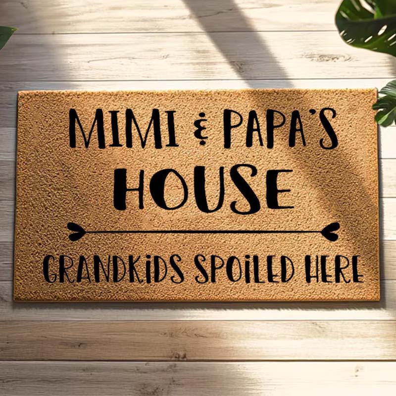 Personalized Grandparents House Doormat Personalized Gift for Grandma Grandpa Cute Rug from Grandkids Home Decor Housewarming Gift