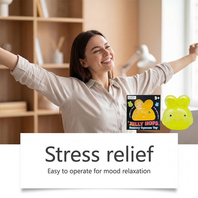 Personalized Jelly Hops Bunny Stress Ball Cute Squishy Fidget Toy Sensory Squeeze Ball Easter Basket Stuffer Anxiety Relief Gift