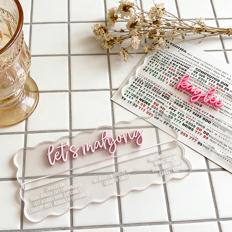 Personalized Mahjong Row Finder with Rules Scalloped Mahjong Line Reader Mahjong Gifts Mahjong Rule Helper for American Mahjong Lovers