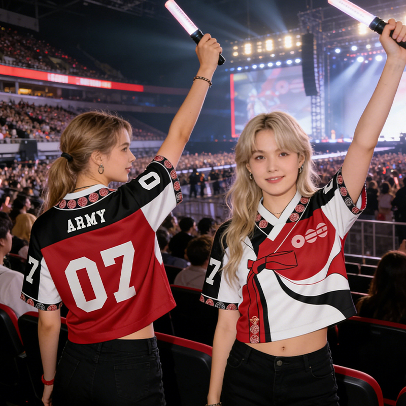 Personalized K-Pop Fan Crop Jersey  Arirang Tour Hanbok Style Mixed Jersey for Fans