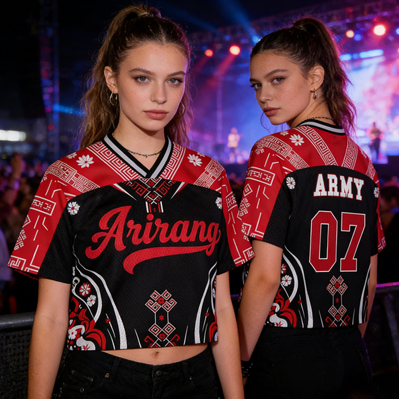 Personalized Arirang Hanbok Crop Jersey Banggtan Fan Merch Custom Army Fan Lovers Jersey BTS 2026 Arirang World Tour Merch Jersey